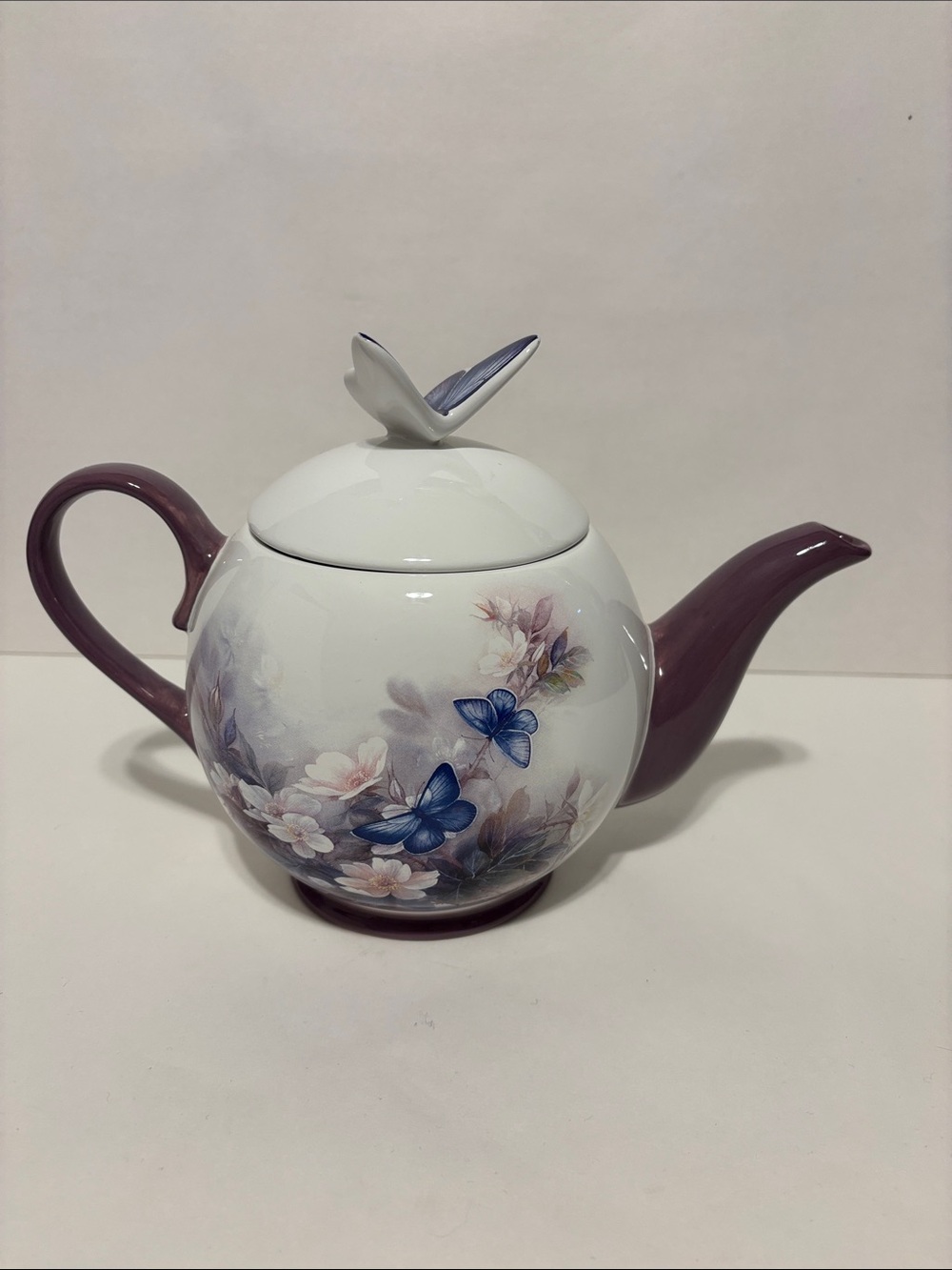 Lena Liu Ceramic Teapot Blossoms And Butterflies